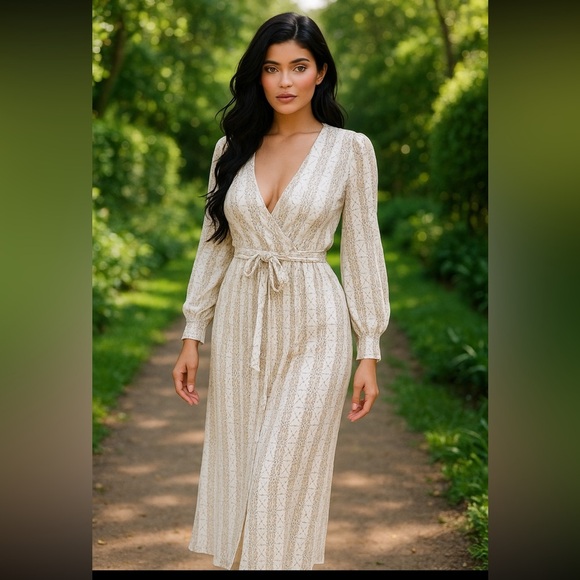 Faithfull The Brand womens Printed  Midi Wrap Dress size small - Picture 1 of 10